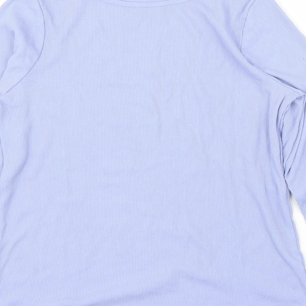 Womens UK Size 14 M&S Blue Basic Blouse