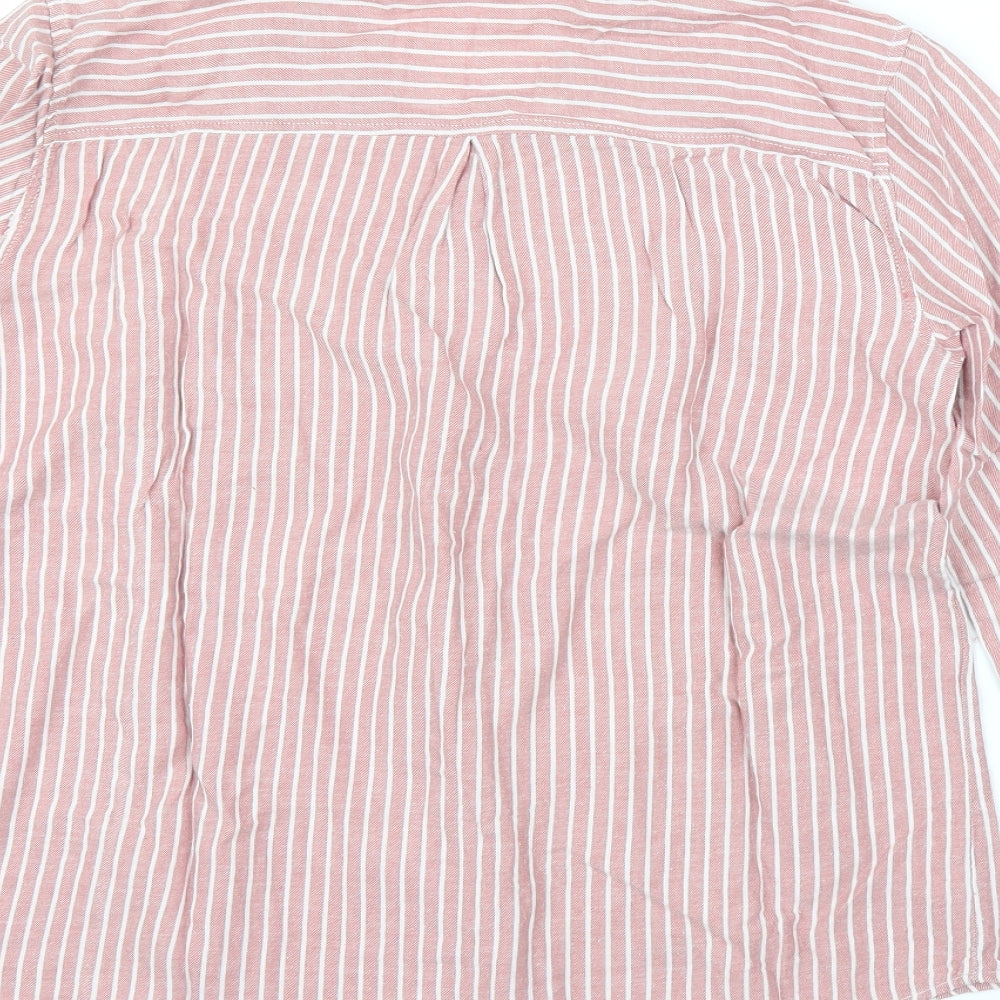 Primark Womens Pink Striped Basic Button-Up Size 10