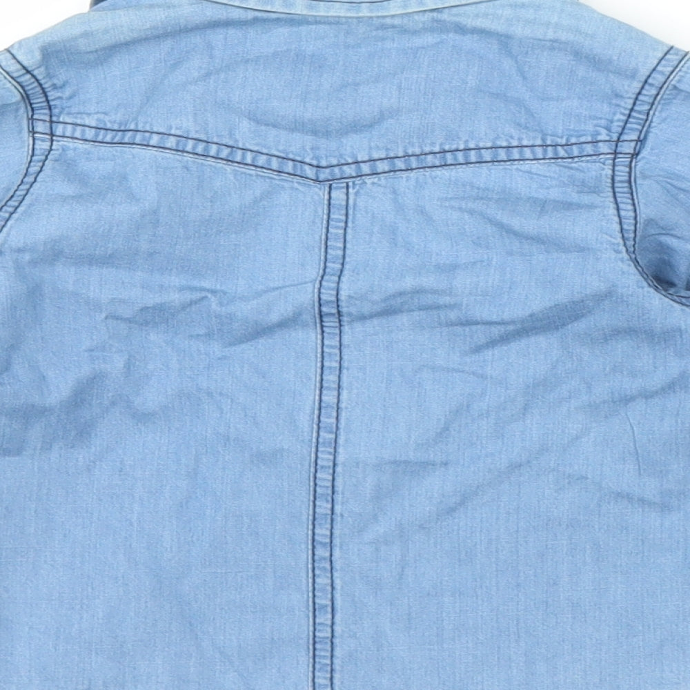 M&S Boys Blue Striped Denim Basic T-Shirt Size 18-24 Months - Two part set, shirt included