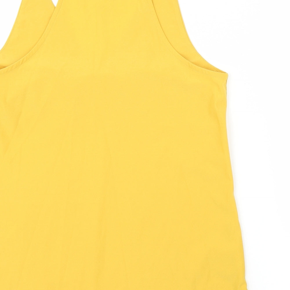 Womens UK Size 12 New Look Yellow Basic Blouse
