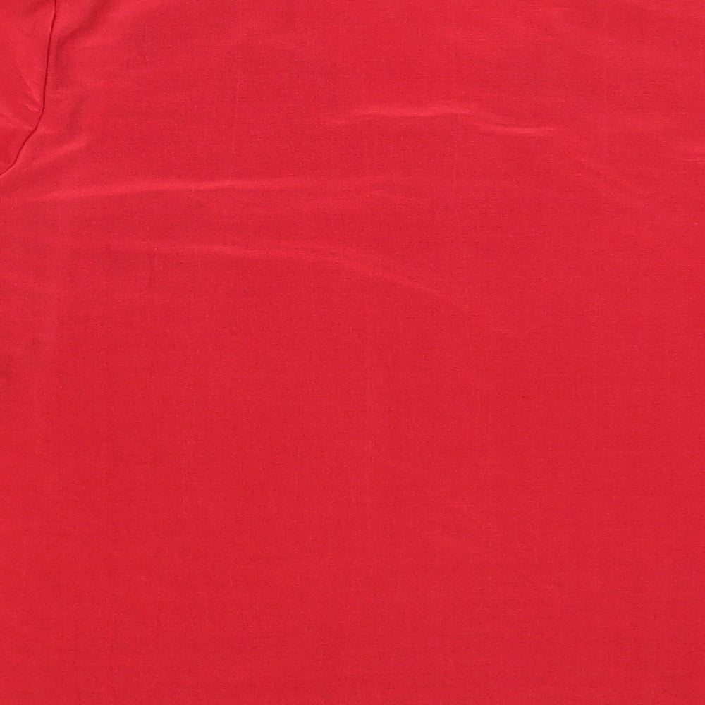 Womens UK Size 14 Kaleidoscope Red Basic T-Shirt