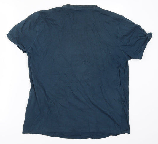 Peacocks Mens Blue T-Shirt Size L - Annual Fathers Day Reward Beer