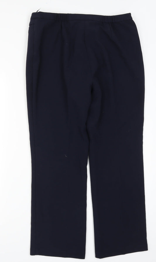 Womens UK Size 14 Marks and Spencer Regular Fit Blue Trousers