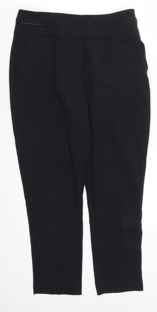 Womens UK Size 12 Oasis Regular Fit Black Trousers