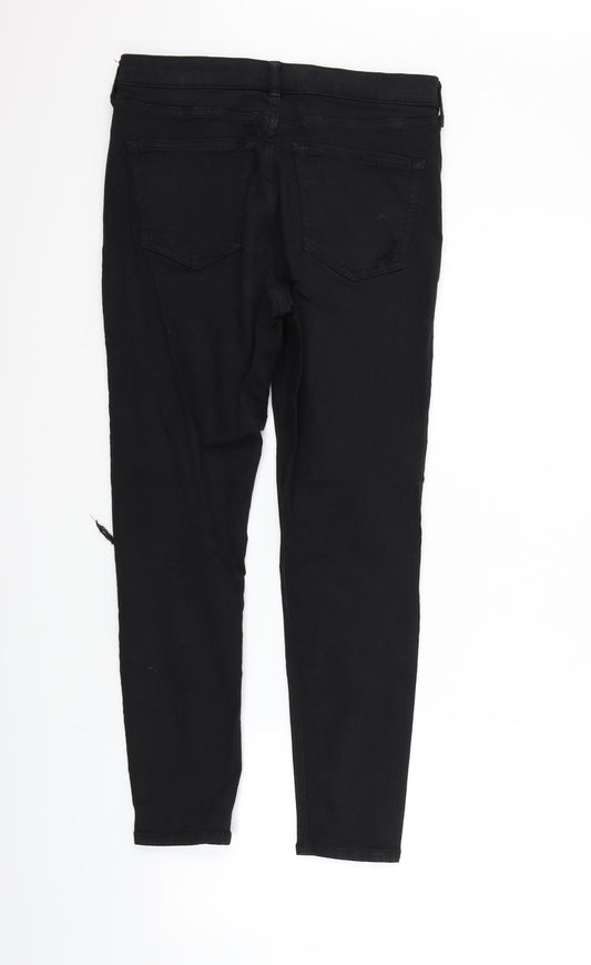 Topshop Womens Black Straight Jeans Size 30 in L26 in