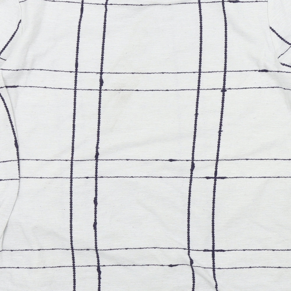 Bonmarché Womens White Check Pullover Jumper Size 12