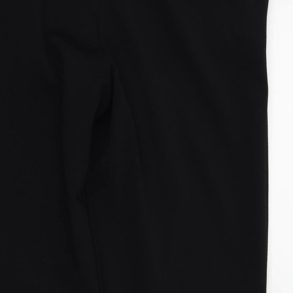 Womens UK Size 14 Preworn Regular Fit Black Trousers