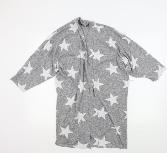 Boohoo Womens Grey Geometric Cape Jumper Size M - STARS