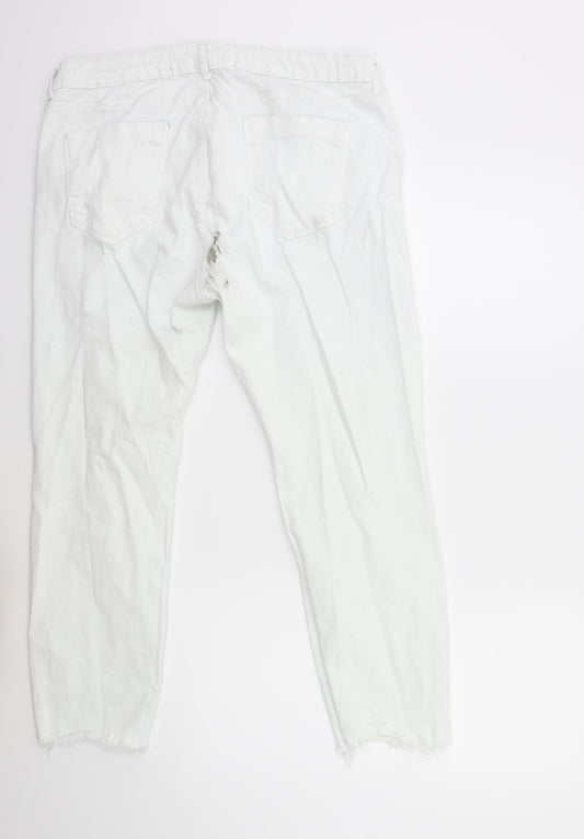 Denim & Co. Womens White Denim Skinny Jeans Size 18 L27 in