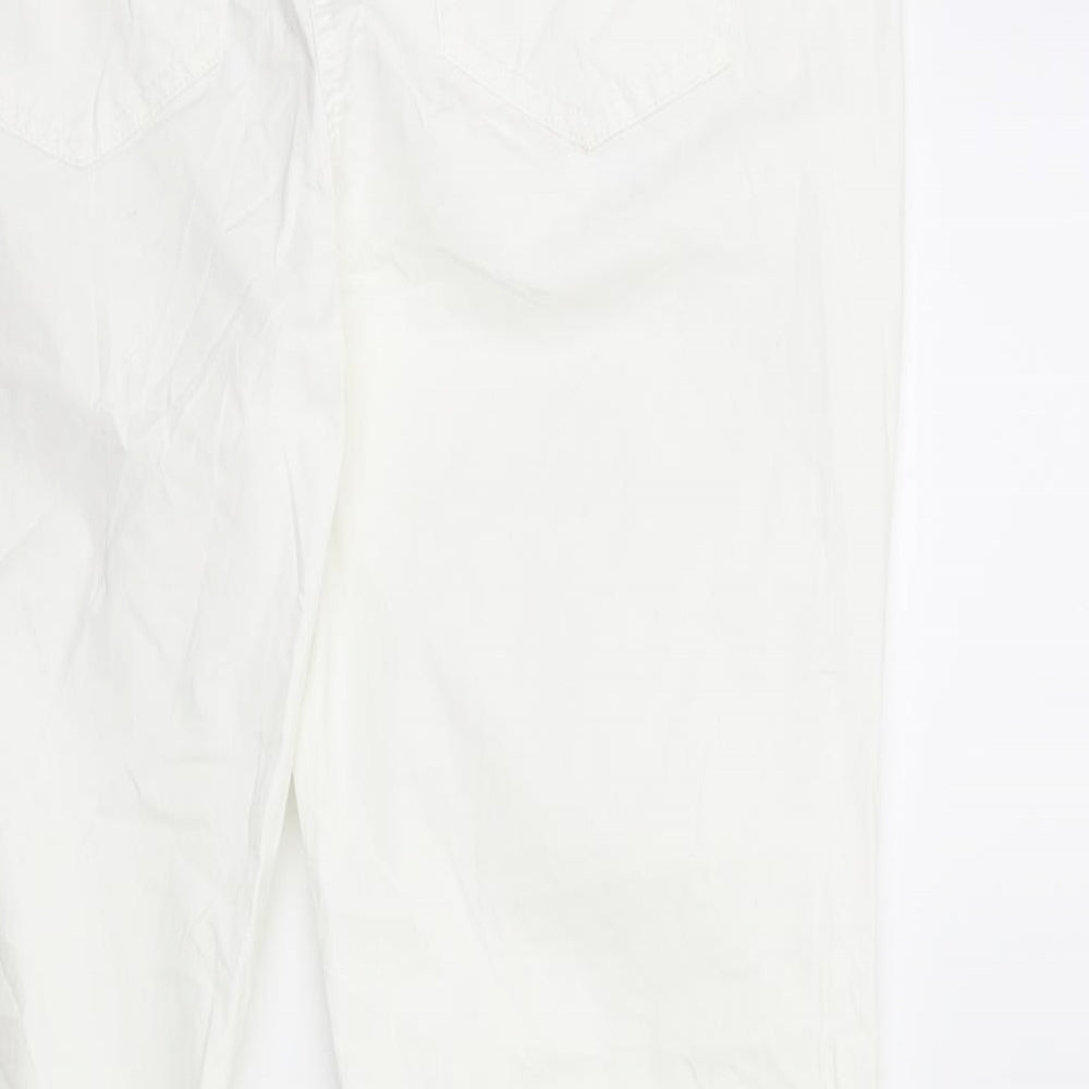 Womens UK Size 33 in Cecil Regular Fit White Trousers