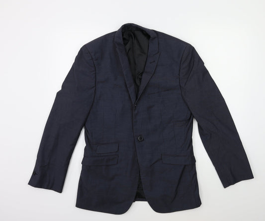 165 Mens Blue Striped Jacket Suit Jacket Size 38