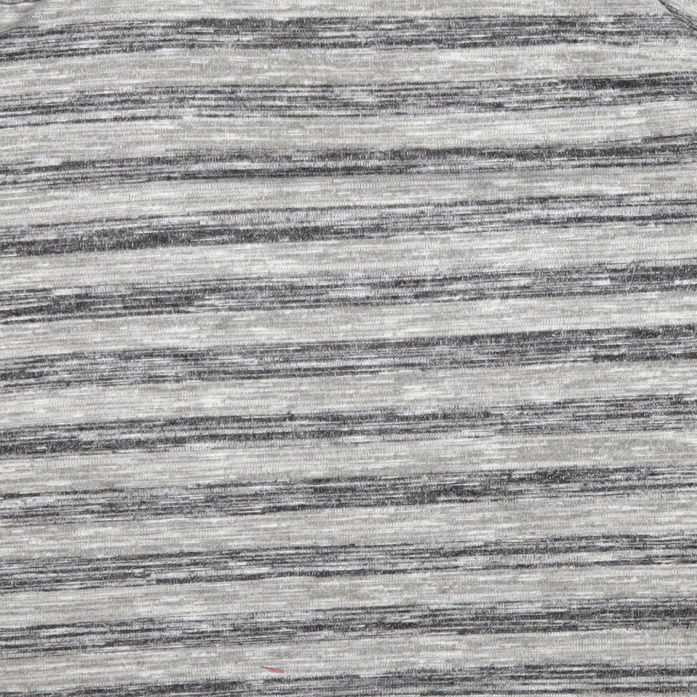 Papaya Womens Grey Striped Jersey Basic T-Shirt Size S