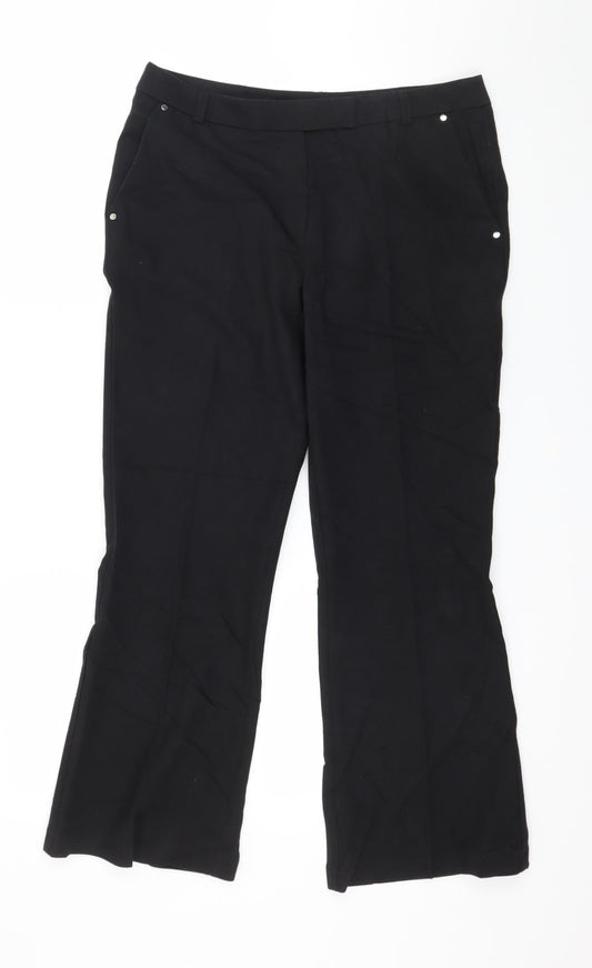Womens UK Size 10 George Regular Fit Black Trousers