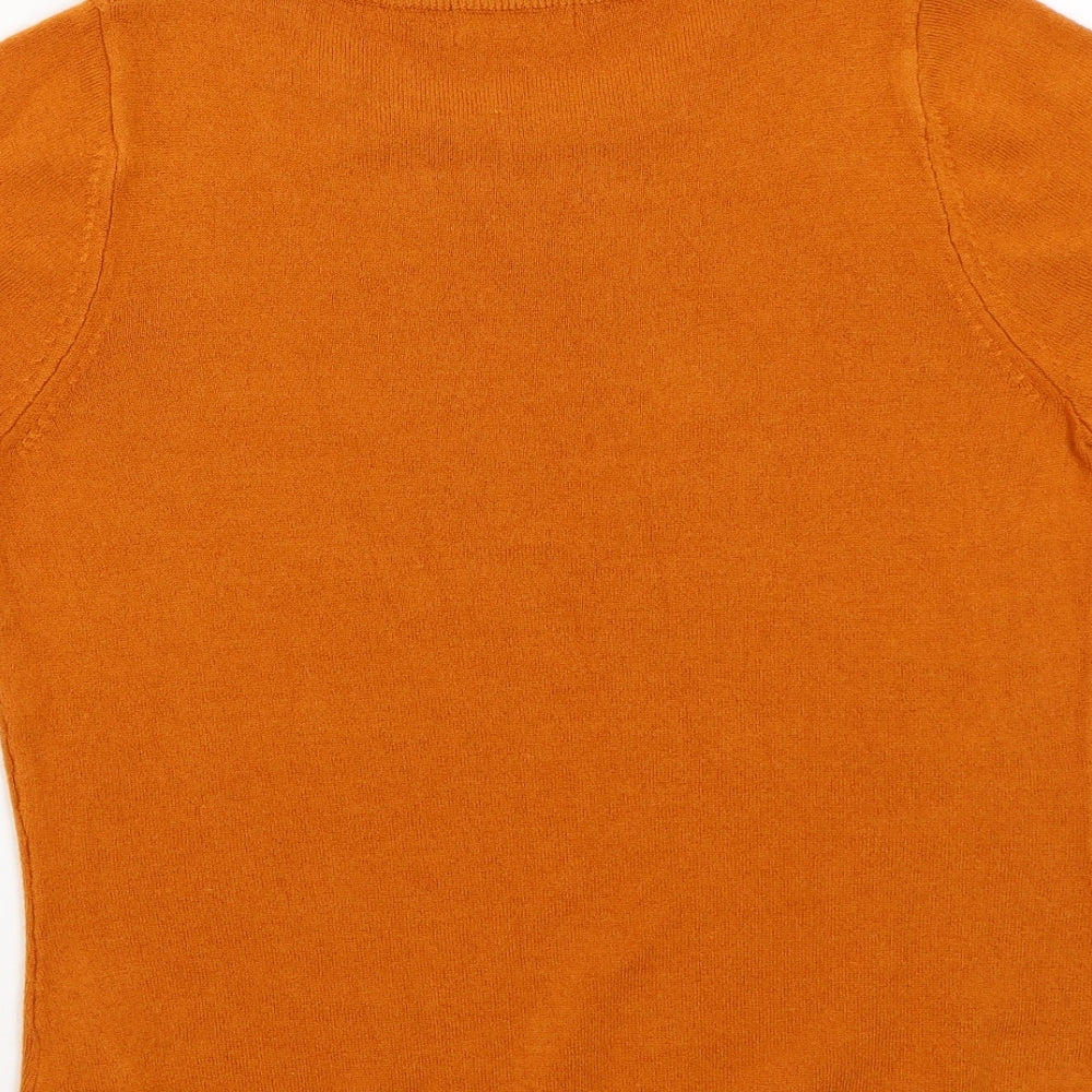 Classics Womens Orange Basic T-Shirt Size 10