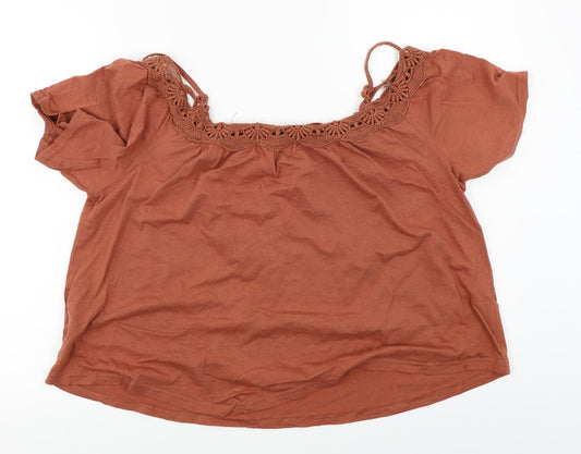 New Look Womens Brown Basic Blouse Size 14