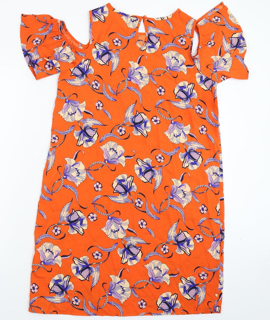 Pep&Co Womens Orange Floral Mini Size 8