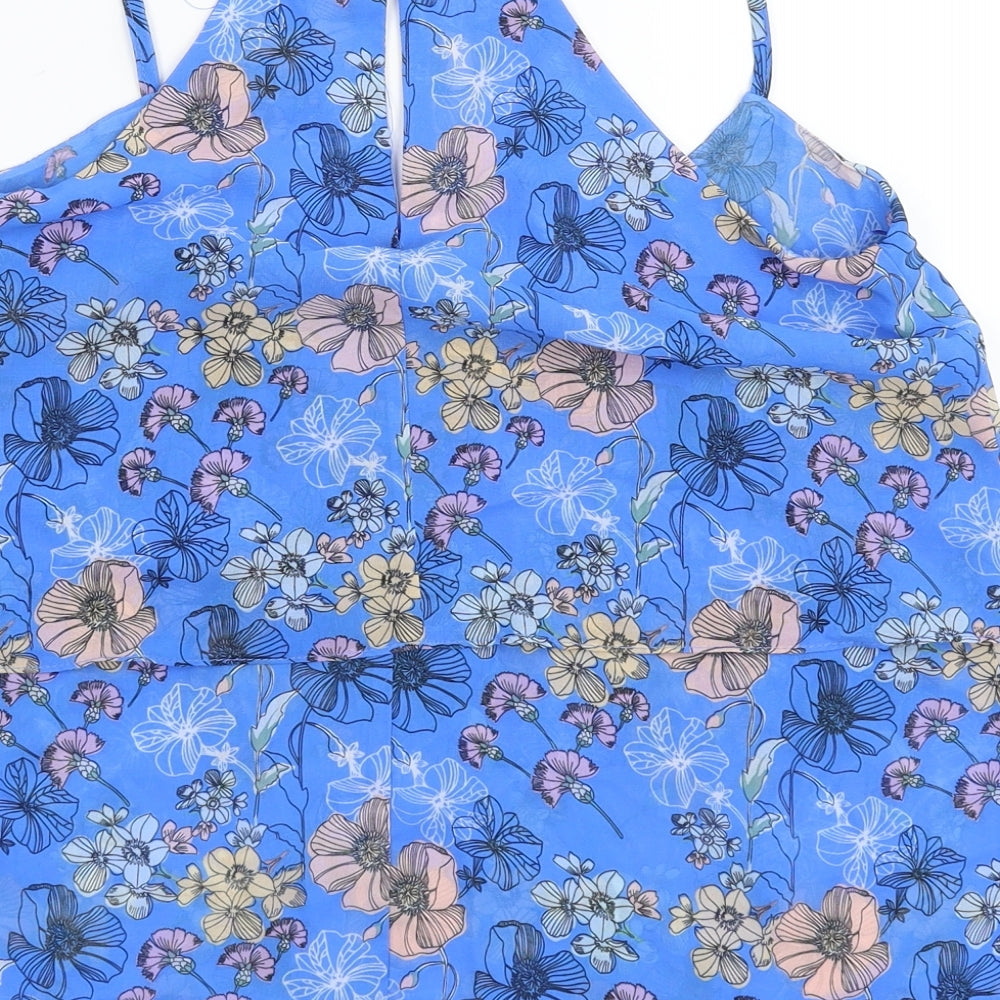Womens UK Size 8 Atmosphere Blue Basic Tank
