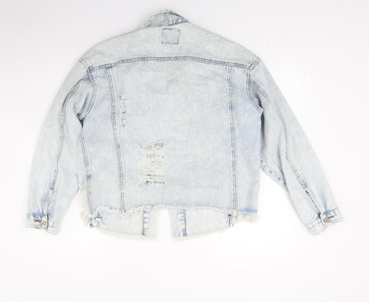 Primark Womens Blue Denim Jacket Coat Size 10