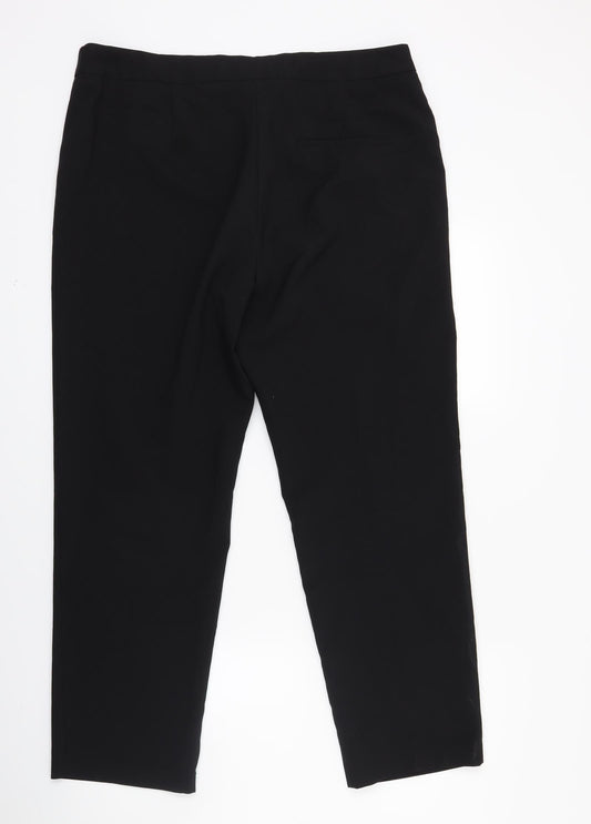 Womens UK Size 14 Papaya Regular Fit Black Trousers