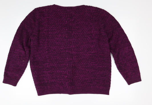 BM Womens Purple Knit Pullover Jumper Size M