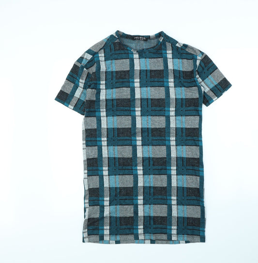 Select Womens Green Check T-Shirt Dress Size 6