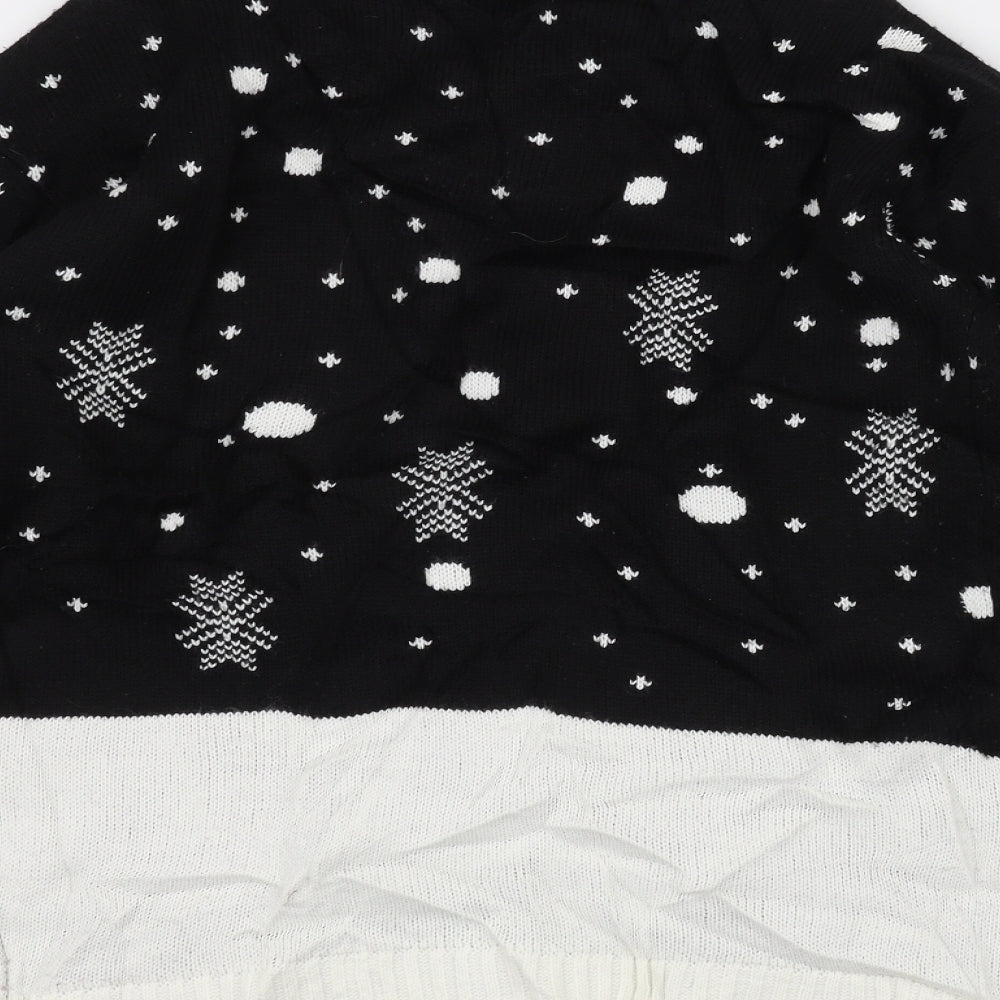 Preworn Mens Black Knit Pullover Jumper Size S - Christmas Jumper