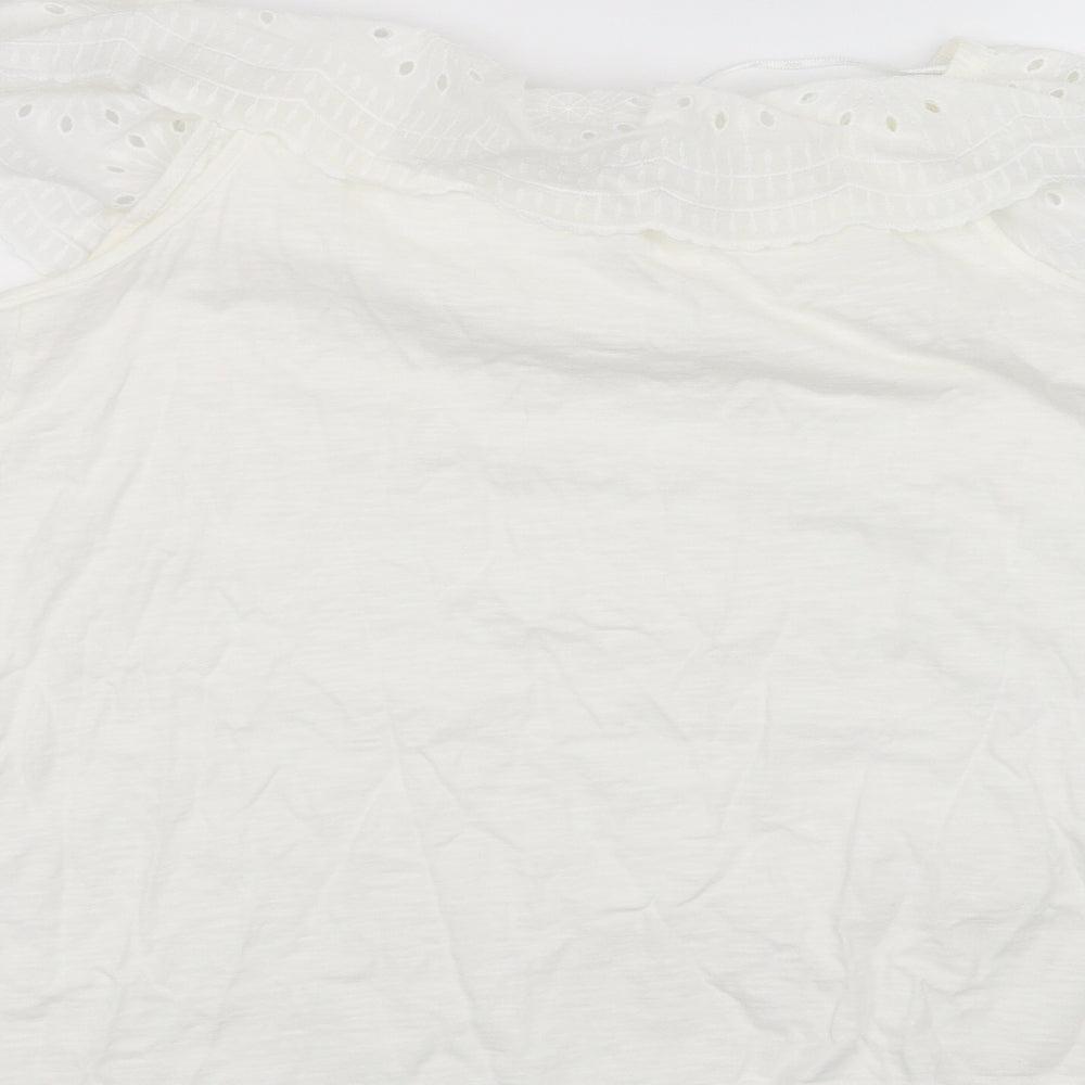 George Womens White Basic T-Shirt Size 12