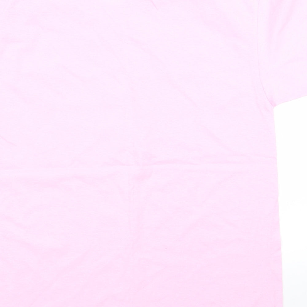 Womens UK Size S Fruit of the Loom Pink Basic T-Shirt