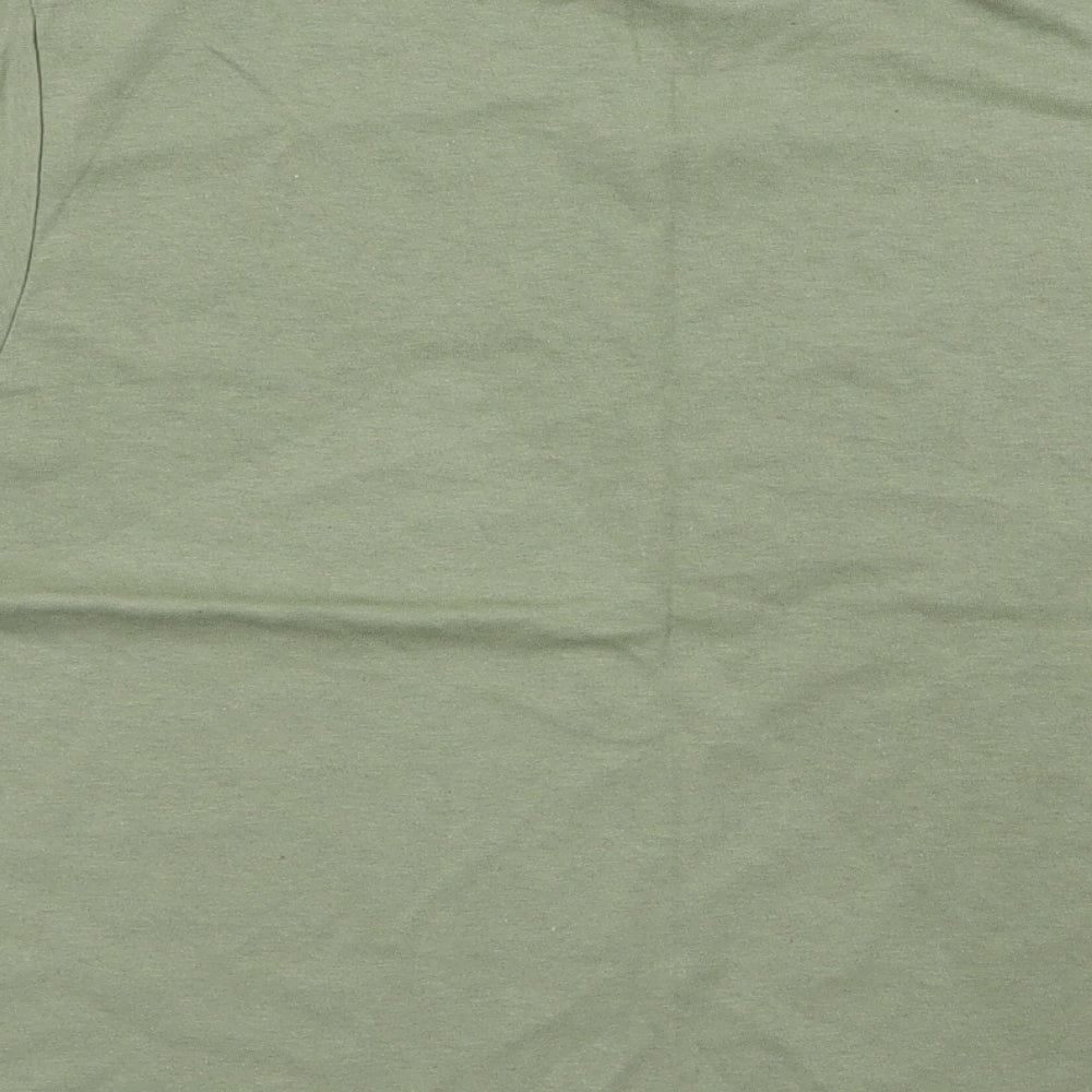 Womens UK Size Preworn Green Basic T-Shirt