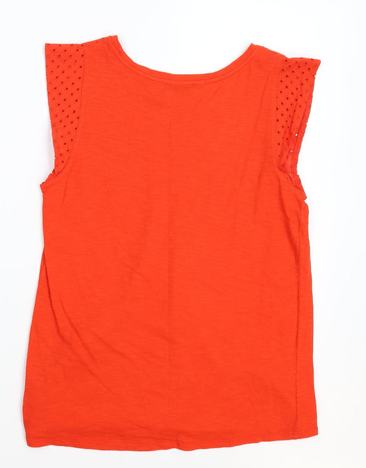 Papaya Womens Orange Basic T-Shirt Size 10