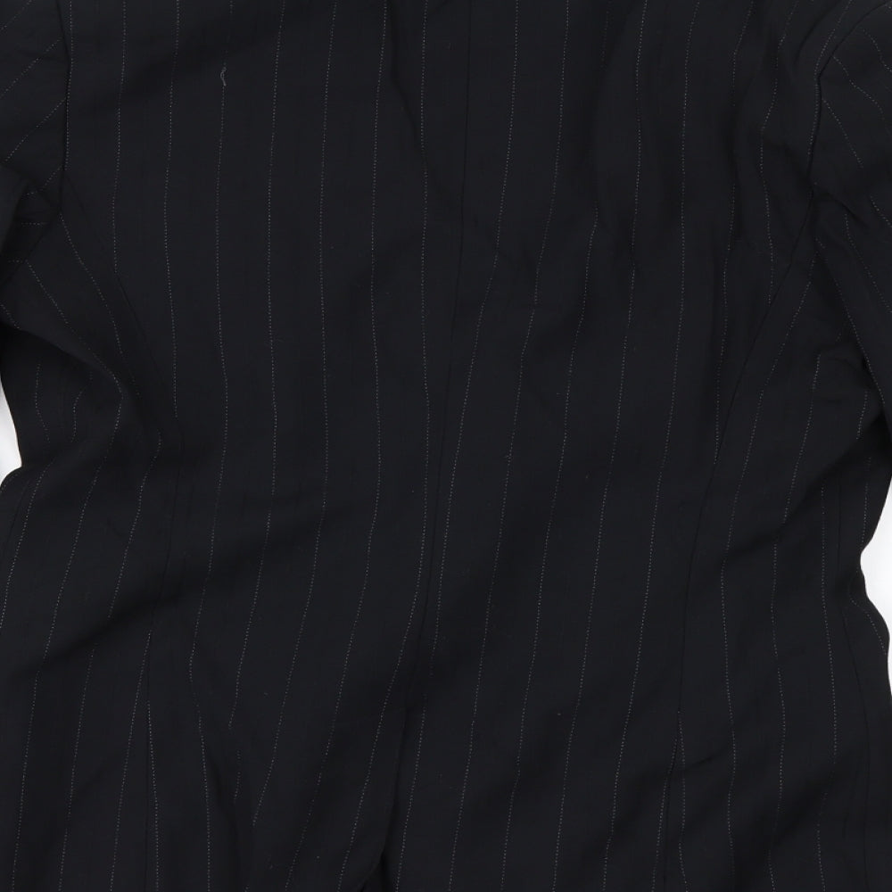 NEXT Womens Black Striped Jacket Suit Jacket Size 12