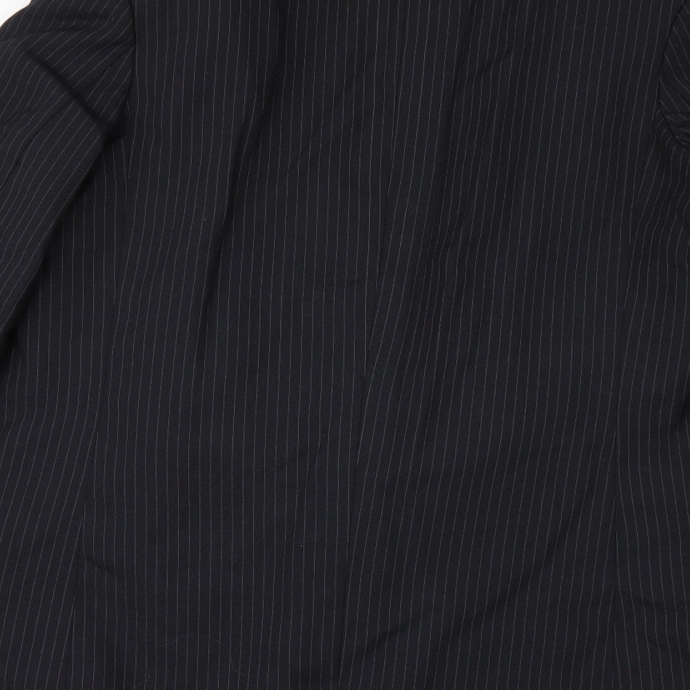 cerrti de la 191 Mens Black Striped Jacket Suit Jacket Size 42