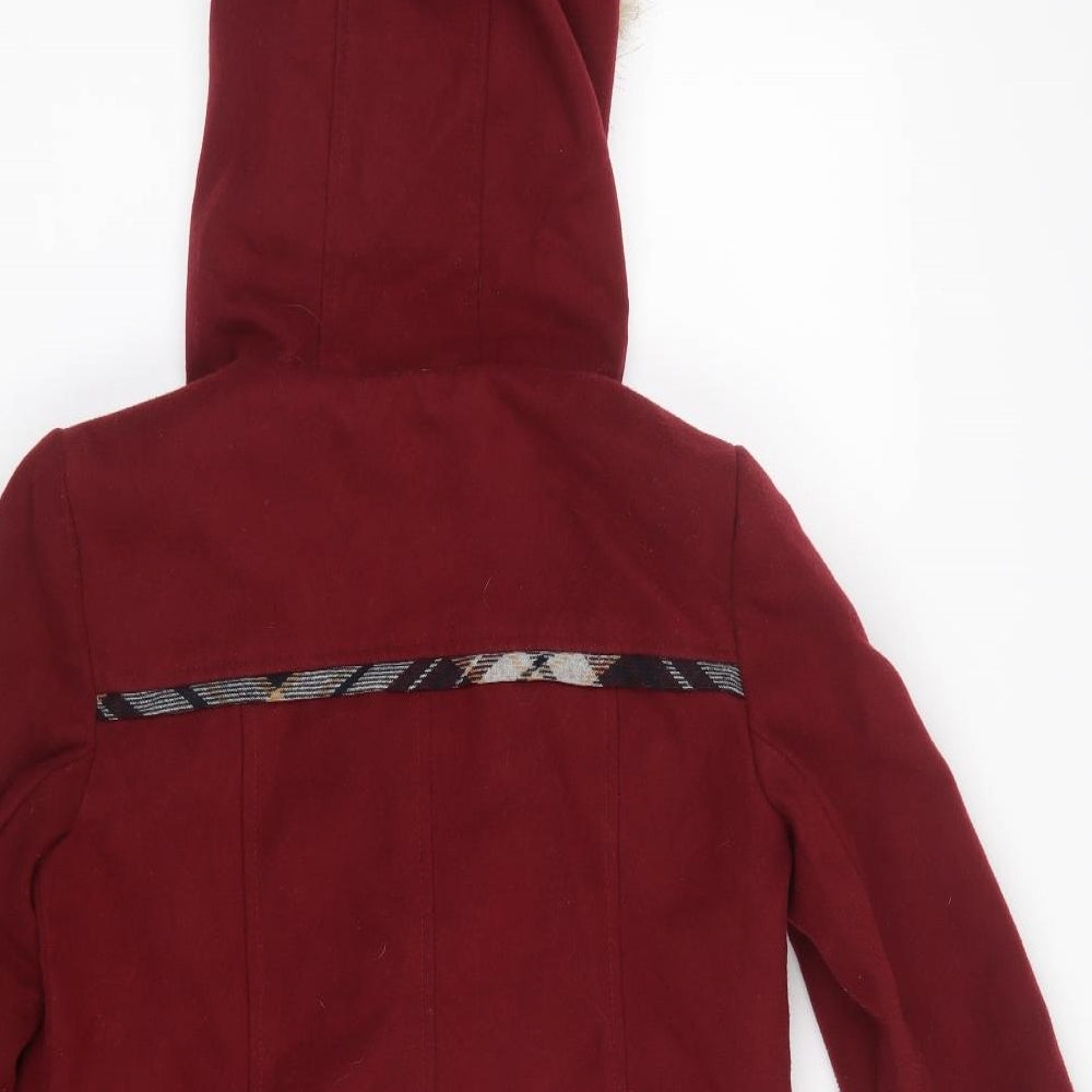 Miss Selfridge Womens Red Pea Coat Coat Size 6