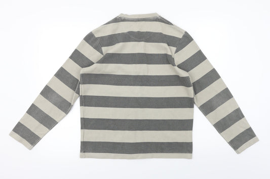 F&F Mens Beige Striped  Pullover Jumper Size S