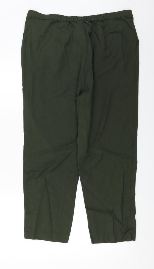 Womens UK Size 20 slimma Regular Fit Green Trousers