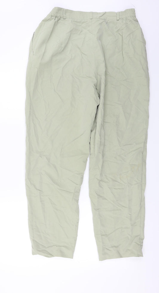 Womens UK Size 18 Preworn Regular Fit Green Trousers
