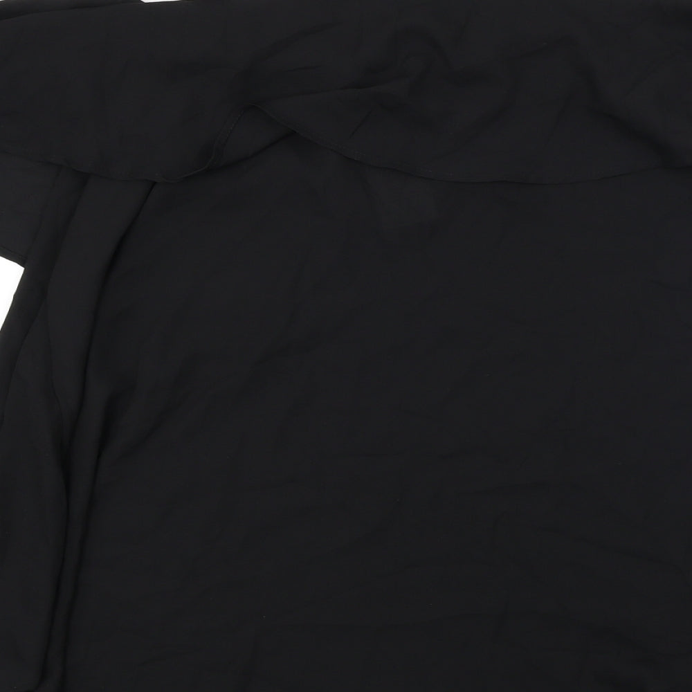 auxo Womens Black Basic Blouse Size S