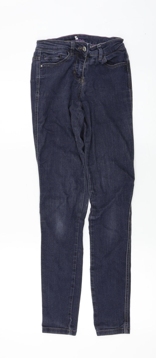 Tu Womens Blue Straight Jeans Size 8 L27 in