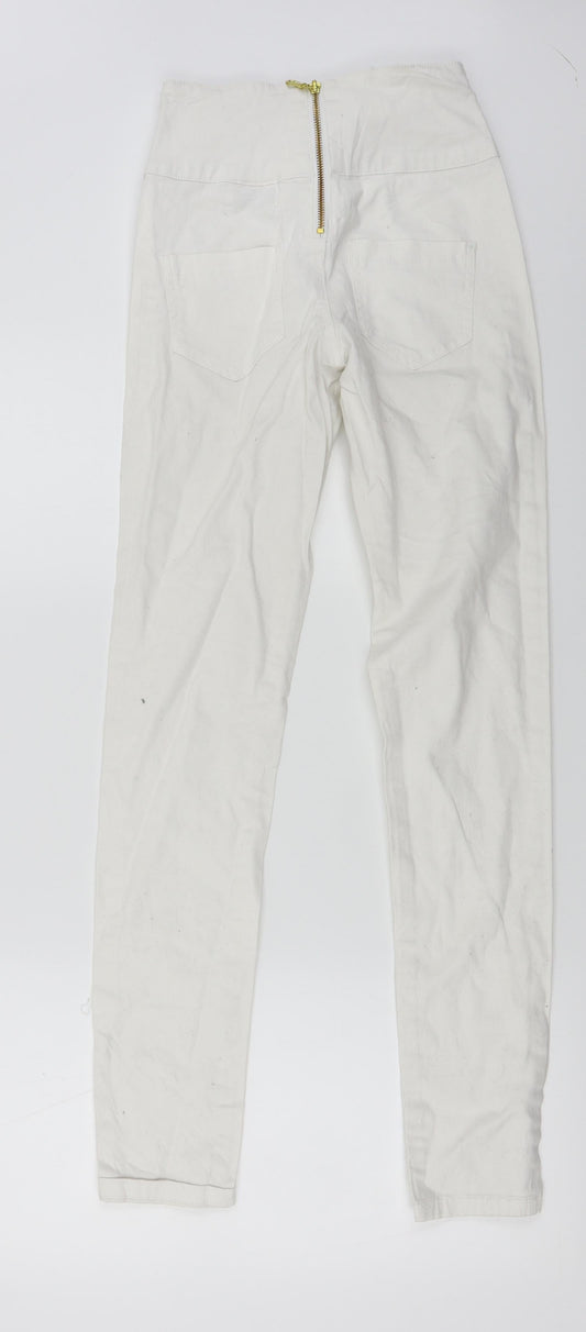 Womens UK Size 24 in Pieces Regular Fit Skinny White Jeans