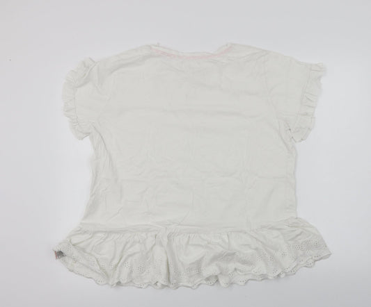 Womens UK Size L NEXT White Basic T-Shirt