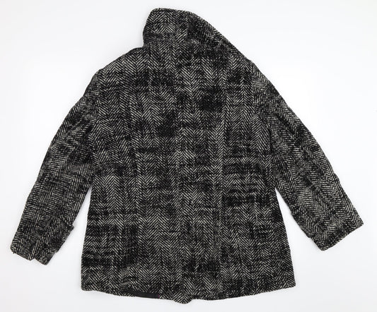 Barbara Lebek Womens Black Overcoat Coat Size 16