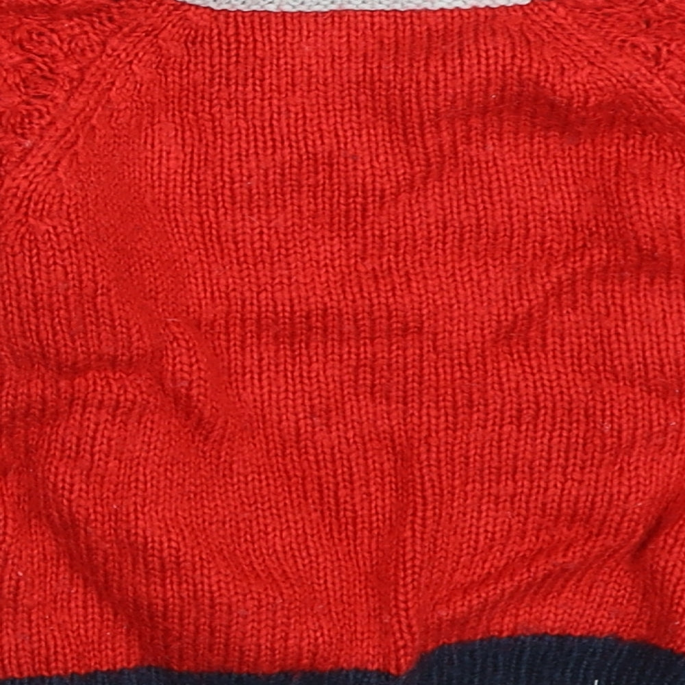 George Boys Red Pullover Jumper Size 9-12 Months - christmas