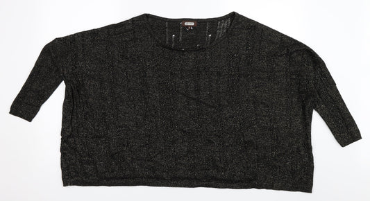 18 & East Womens Black Pullover Jumper Size S