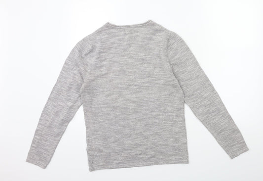 NEXT Mens Grey Knit Pullover Jumper Size S