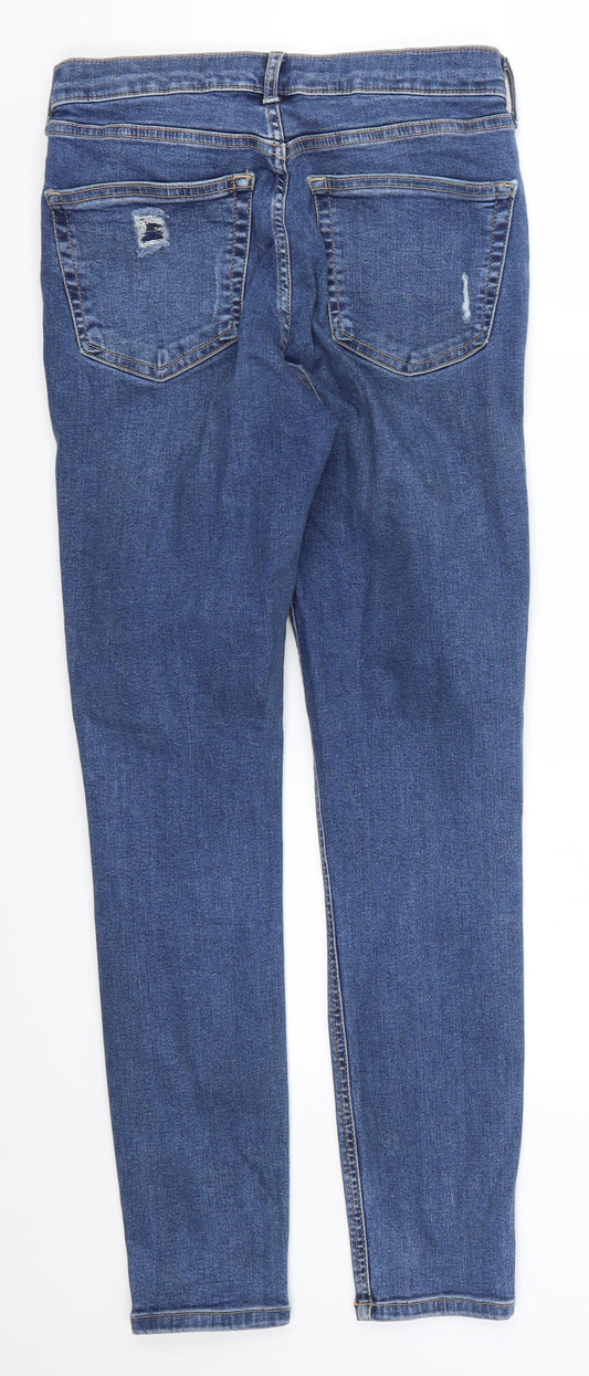 Topshop Womens Blue Denim Skinny Jeans Size 28 in L28 in