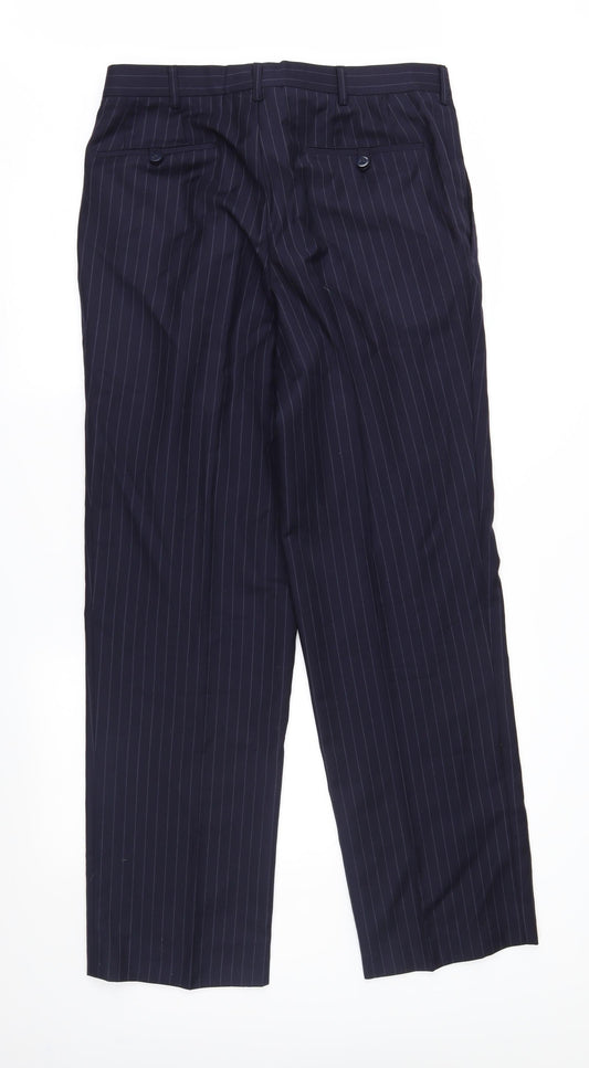 Punjab House Mens Blue Striped Trousers Size 36 in L31 in