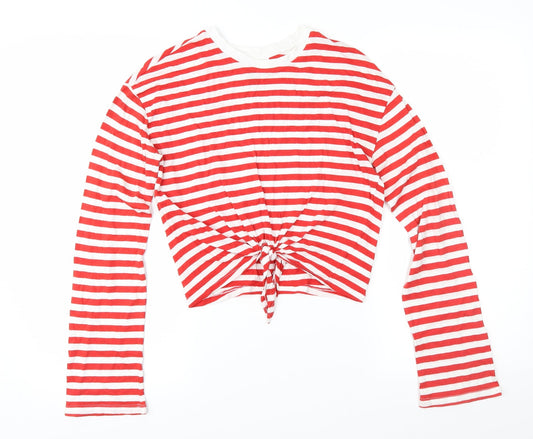 Womens UK Size XS Divided Red Basic T-Shirt