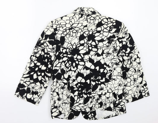 George Womens Black Floral Jacket Coat Size 12