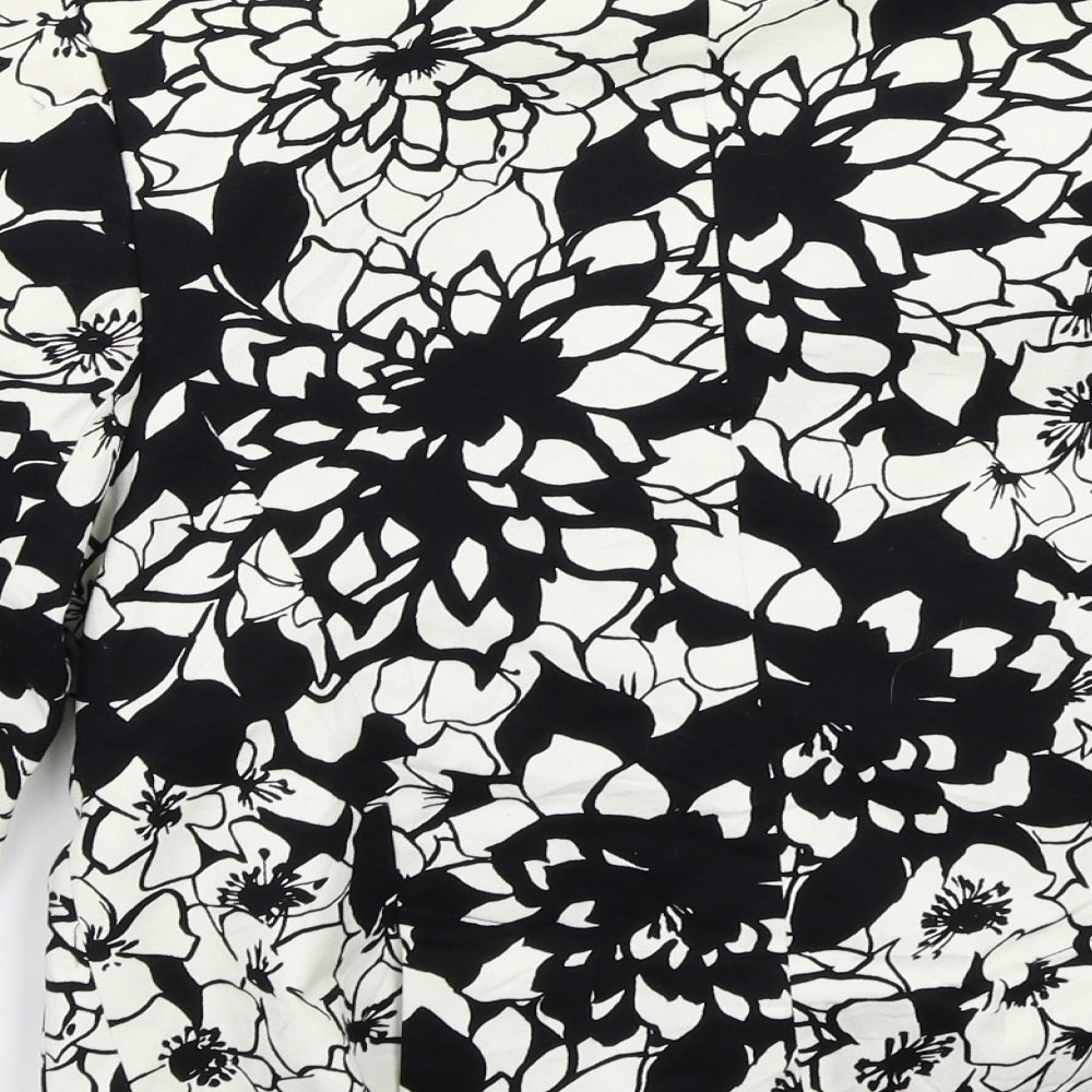 George Womens Black Floral Jacket Coat Size 12