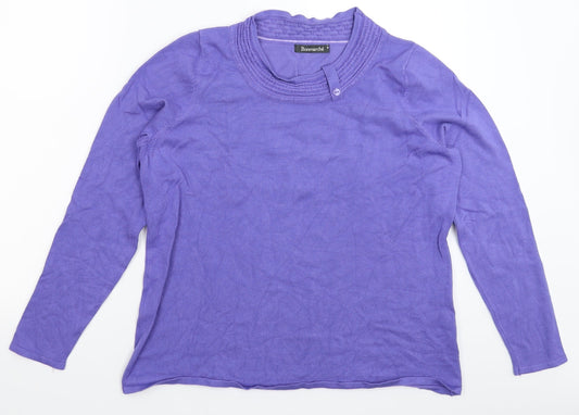 Bonmarché Womens Purple Knit Pullover Jumper Size M